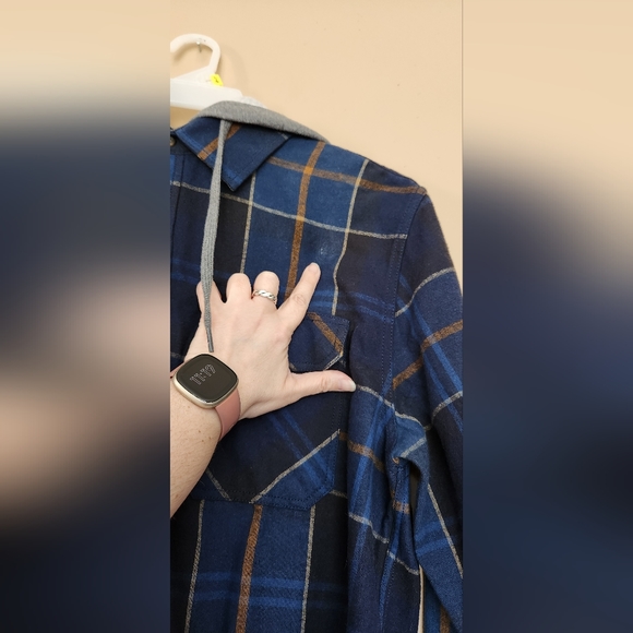 Le 31 By Simons Flannel Shirt Detachable Hood Sz XL Modern Fit - Picture 6 of 15